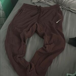 Nike Burgundy Joggers with White Logo